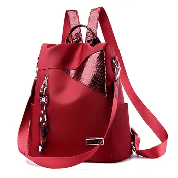 

Three-Purpose Multi-Function Bag Ultra-Light Wild Anti-Theft Shoulder Bag Wild Fashion Large Capacity Travel Backpack Red
