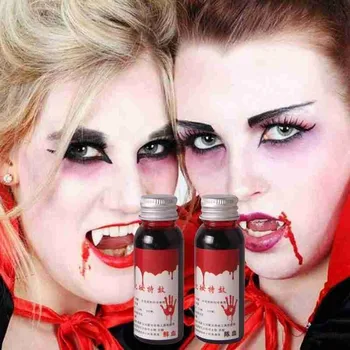 

30ml/60ml Halloween Plasma Joke Toll Props Makeup Coagulated Clean Funny Toy Fake Blood Gel Tube Fresh Blood