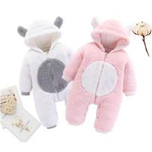 Oeak/ г.; осенне-зимняя одежда для новорожденных; детская одежда унисекс с медведем; одежда с капюшоном для малышей; Плюшевый комбинезон для малышей; зимние комбинезоны; одежда
