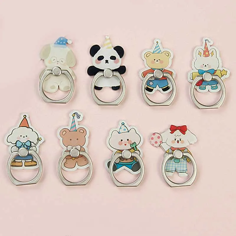 8 Styles Cartoon Character Phone Holder Ring Mobile Stand Bears & Animals Finger support celular | Мобильные телефоны и