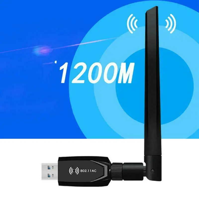 1200 Мбит/с Wifi адаптер 2 4G/5G USB 3 0 Двухдиапазонная беспроводная сетевая карта для