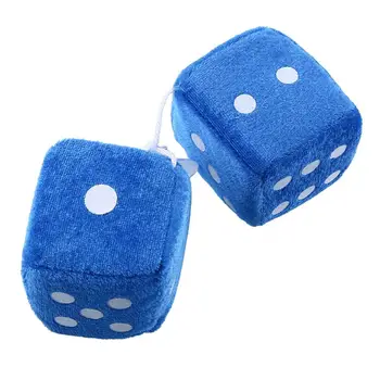 

Vehemo Dots Pair Auto Plush Dice Plush Dice Rear Car Plush Dice Blue Mirror Fuzzy