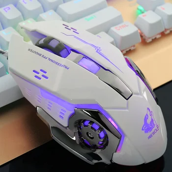 

Gaming Mouse Macro Programmable 4000DPI 6 Button LED Optical Mouse Backlight Mause Computer Mouse Gamer PC for LOL Laptop