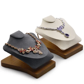 

Wood Mannequin Jewelry Rack Frame Hanging Necklace Jewellery Stand