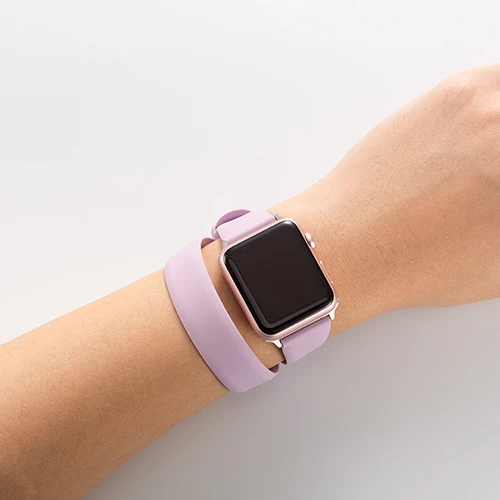 Lavender Двойной ремешок для Apple Watch 44 мм 40 мм спортивный силиконовый браслет correa iWatch 5 4 3 2 42 мм 38 мм pulseira Apple watch 4 - Цвет ремешка: Lavender