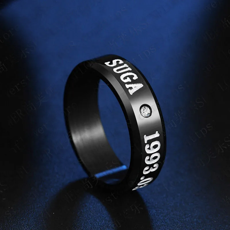 Kpop bangtan три разноцветное кольцо "V" "J-HOPE" "Rap Monster" и т. д. персонализировать Готический Chorker кольцо для мужчин женщин Bangtan ювелирные изделия