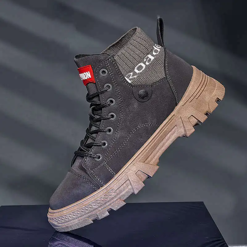 

Autumn Winter Fashion Casual Ankle Boots Men Shoes High Quality PU Adult Rubber Snow Boots Mens Work Martin Footwear Sneakers Z9