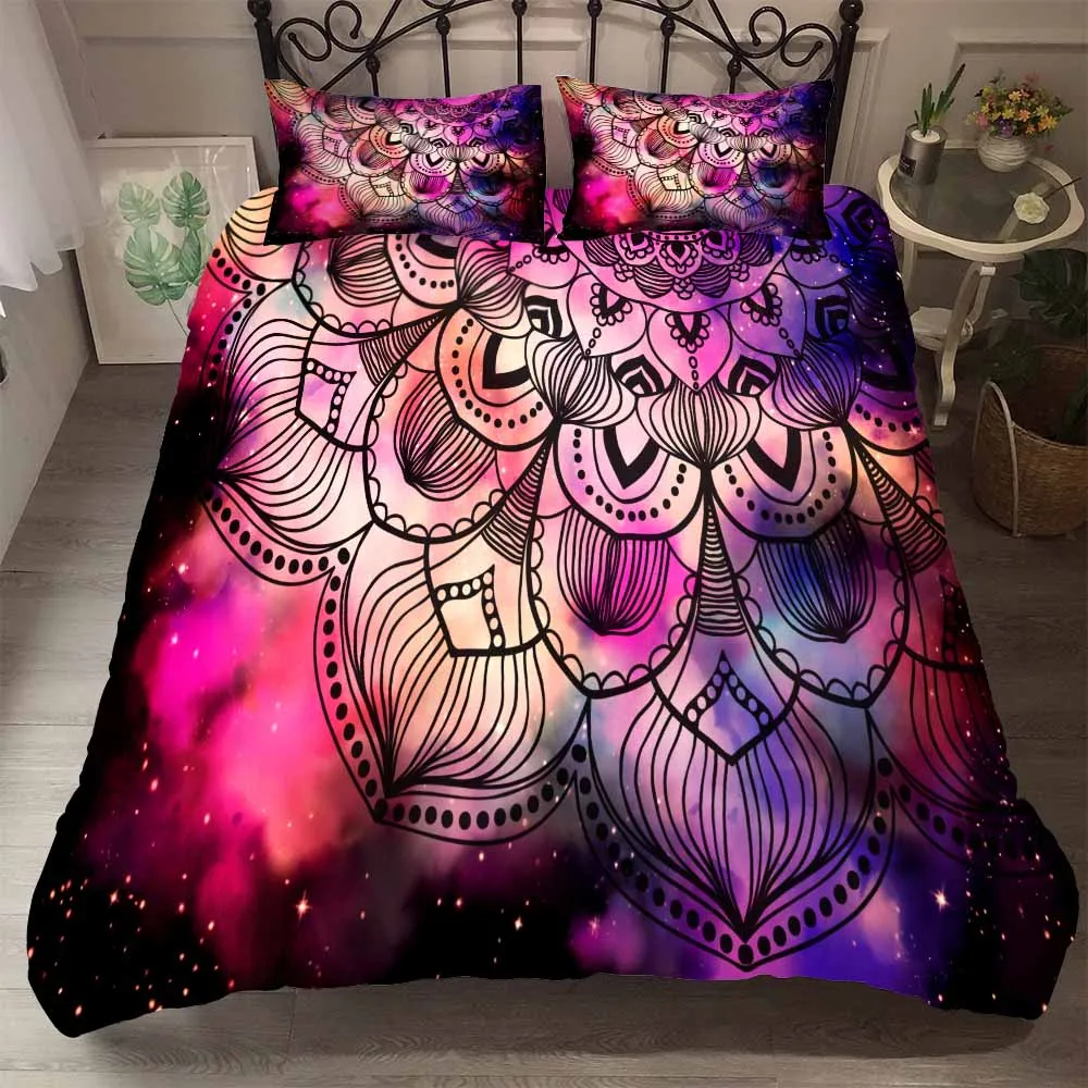 

BEST.WENSD free shipping New quilt cover mandala Super Soft and comfortable quilt cover set+pillow cases luxury beddengoed sets