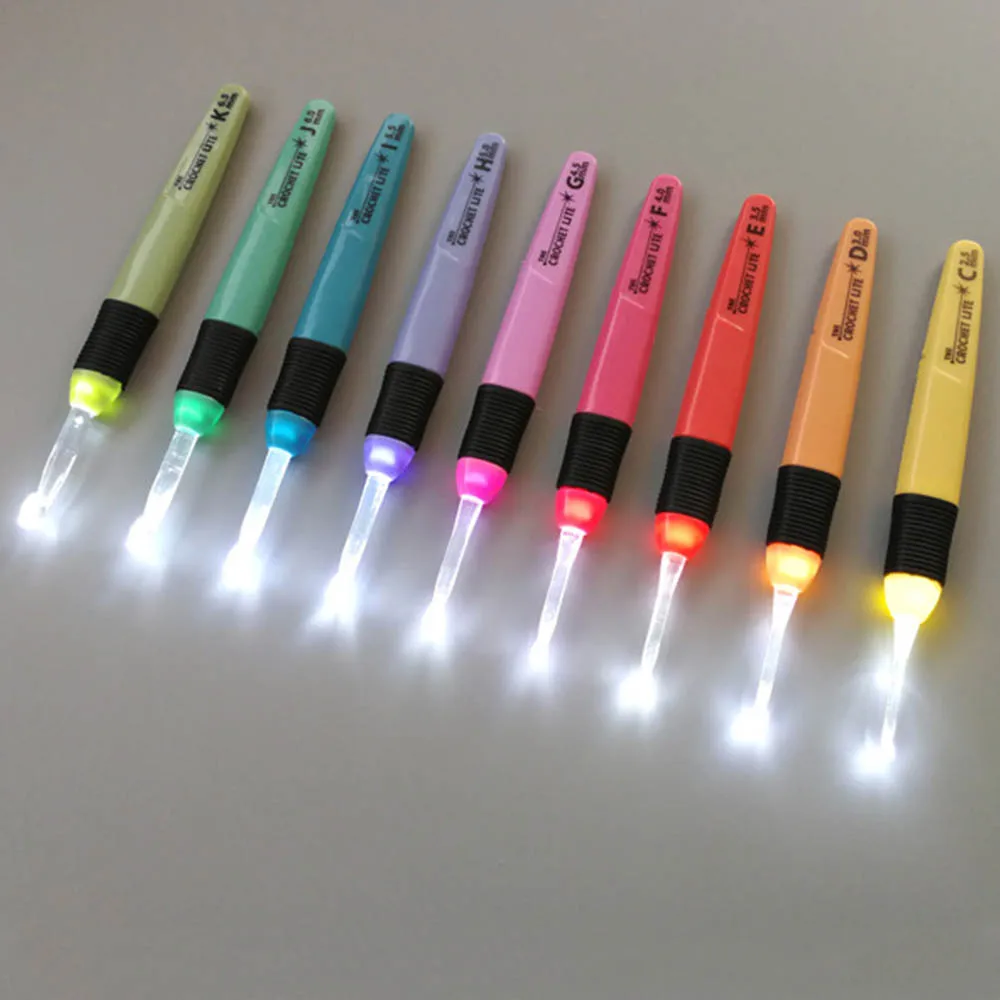 1 pc LED Light Crochet Hooks Knitting Needles Weaving AccessoriesToolsCrochet DIY Luminous Needle tool | Дом и сад