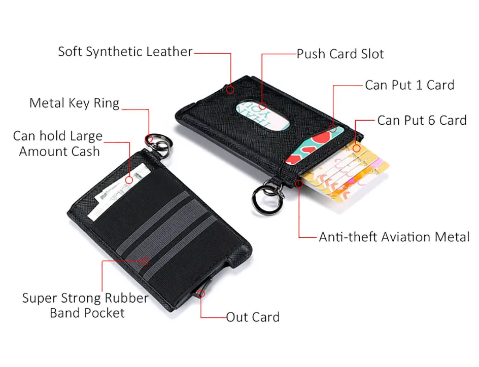 Высокое качество Rfid держатели для кредитных карт мужской кошелек Бизнес-держатель для карт чехол тонкий карман для денег сумка безопасности смарт-кошелек автоматический