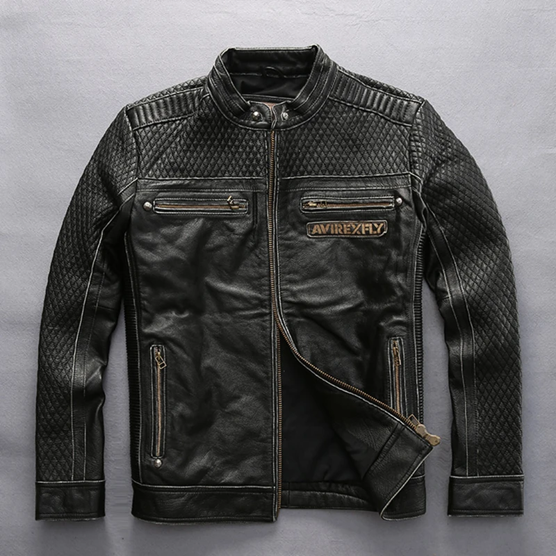 Black Jacket Luxury Cowhide Coat 