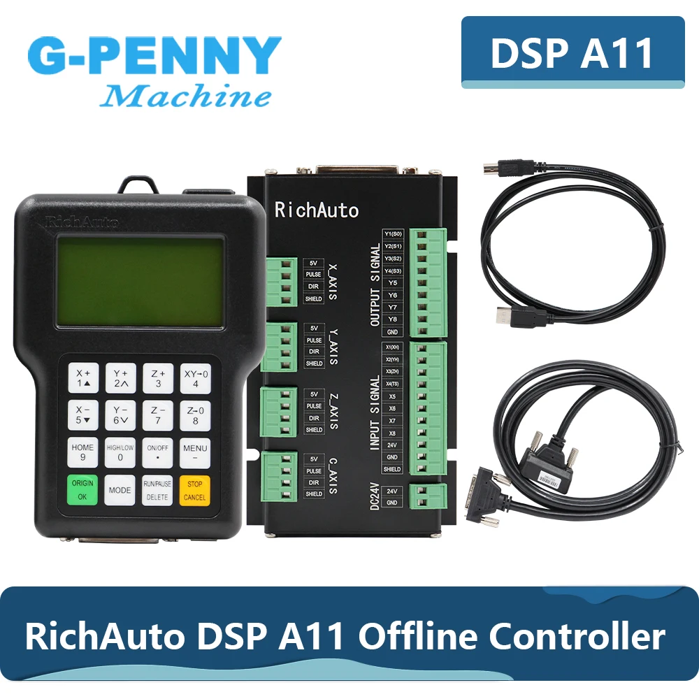 Free Shipping RichAuto DSP A11 CNC controller original 3 axis motion controller A11E English Version For CNC router machine