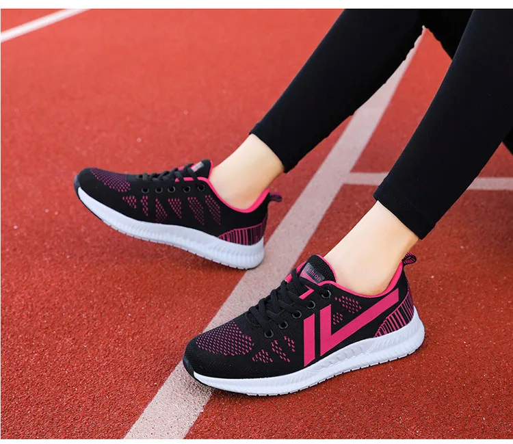 QJ 916-2019 Autumn Mesh Women Sneakers Woman Sport Running Flat Shoes-11