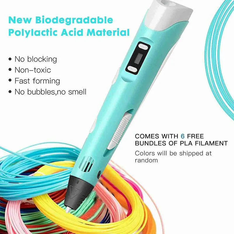 

Filaments Kids Gift 3D Drawing Printing Pen with LCD Screen 3D Drawing Pen Gift for Children Design Drawing Christmas Gift