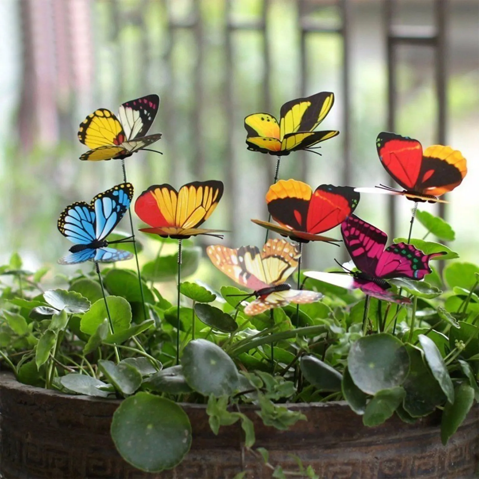 Butterfly Stakes Outdoor Yard Planter Flower Pot Bed Garden Decor Butterflies 