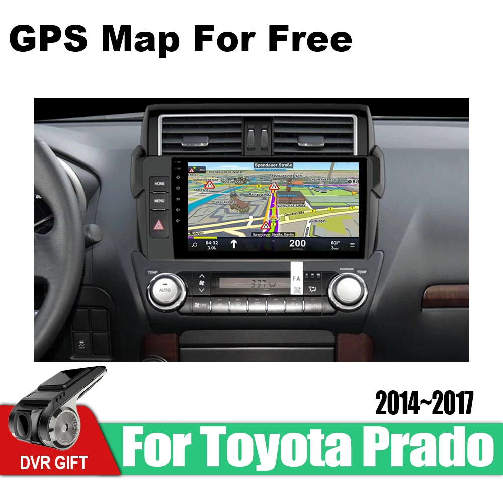 Автомобильный мультимедийный GPS навигатор Android 2 din для Toyota Land Cruiser Prado 150 2014 2015 2016 2017