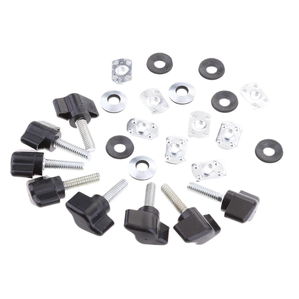8 Pcs Thumbscrews With Rubber Washers \u0026 Nut Plate Kit For Jeep Wrangler YJ TJ JK