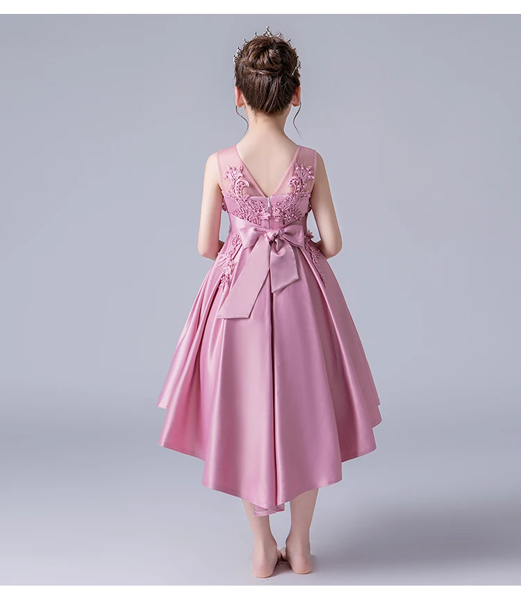 Платье с цветочным узором для девочек на День рождения; бальное свадебное платье с отделкой бисером и хвостом; кружевное платье; вечерние платья принцессы для девочек
