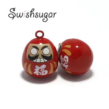 

Japan Daruma Doll Jingle Bells Good Luck Close Charms Necklace Pendant Accessories Jewelry Craft Findings