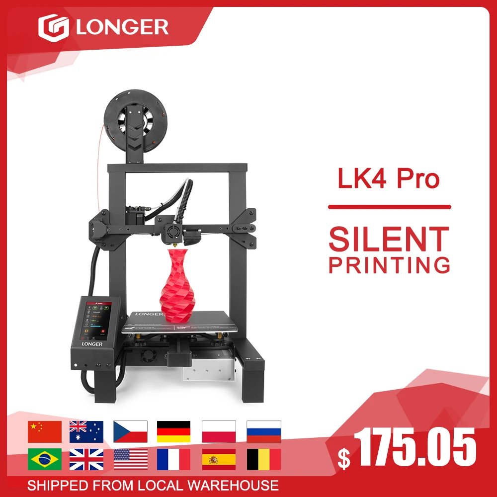 3D принтер LONGER LK4 Pro с открытым исходным кодом Полноцветный Сенсорный экран 4 3