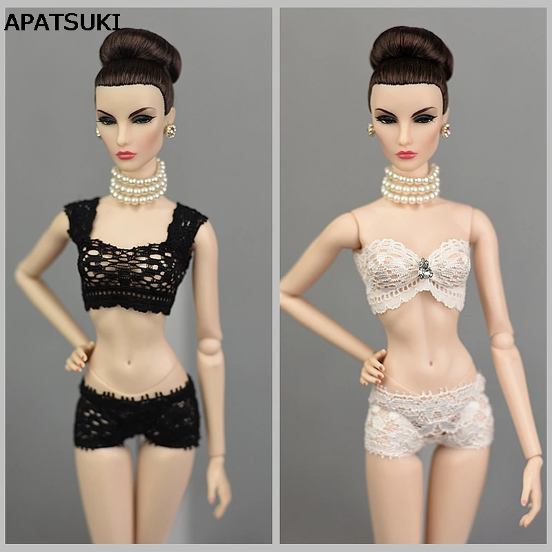 1Set Soft Lace Underwear Bra & Briefs For Barbie Doll 1/6 Knickers For Blythe 1/6 BJD Dolls Top & Underpant Barbie Dollhouse doll clothes barbie doll clothes