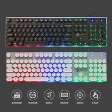 Limei G102 панк клавиатура техника Ручной Работы Подвеска сияющая игра водонепроницаемый ретро Проводная USB клавиатура