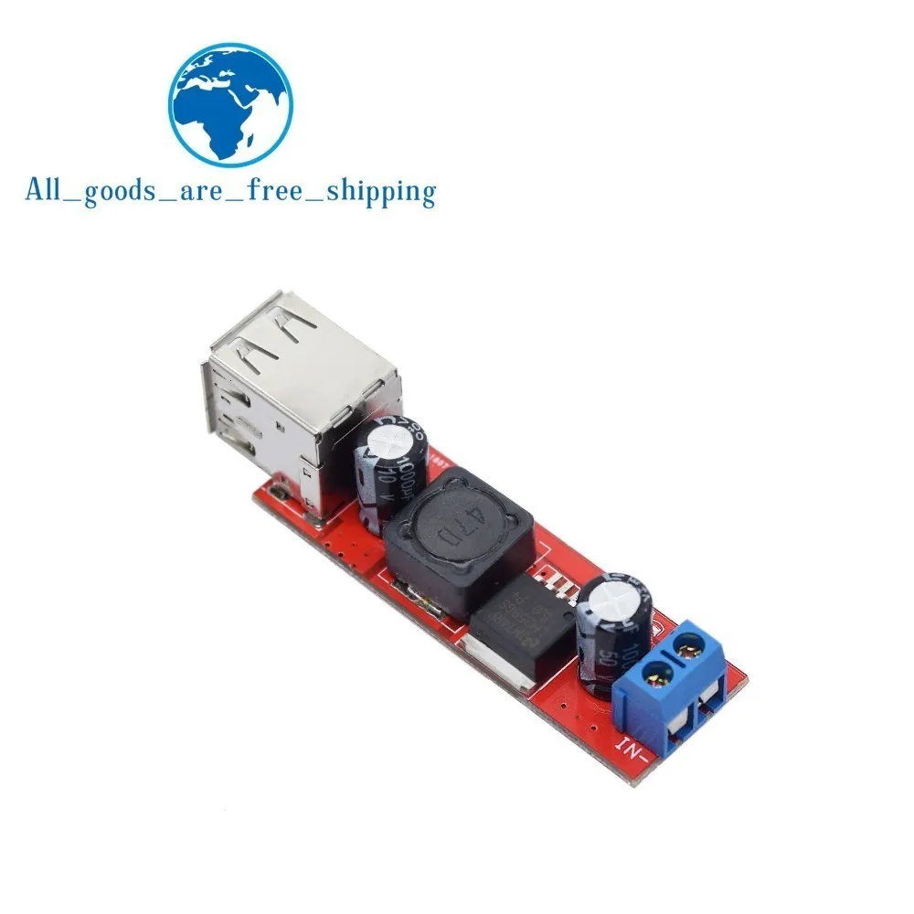 TZT DC 6 в-40 в до 5 В 3A двойной USB зарядка DC-DC понижающий преобразователь модуль для автомобильного зарядного устройства LM2596 Dual USB