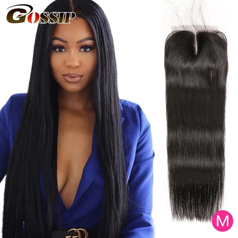En oferta 4x4 de cierre de encaje 100% Cierre del cabello humano con el pelo del bebé brasileño que teje del pelo chismes Remy Pre cierre desplumado J9j90wnNl