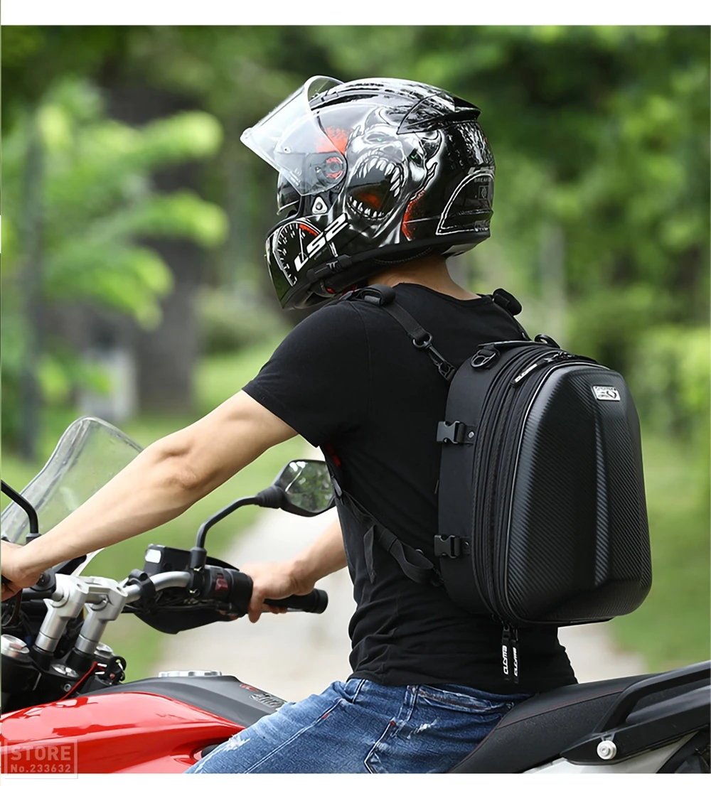 knowledgi Motorcycle Backseat Tank Bag Motorcycle Helmet Storage Bag Motorcycle waterproof backpack Motorbike Rear Seat Super Light Tail Accessories Bags