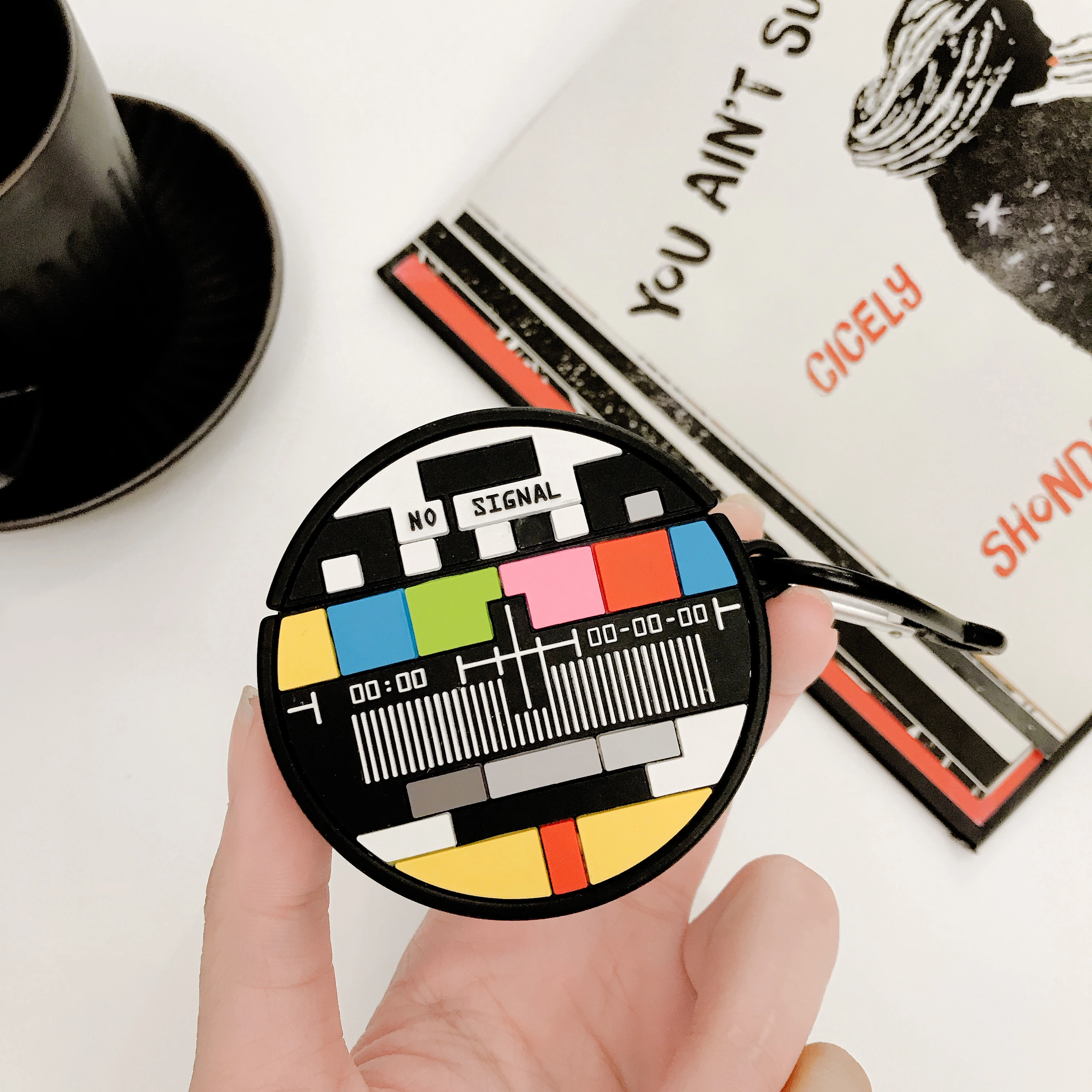 

Silicone Bluetooth Wireless Earphone Case for Airpods Protective Cover 3D cartoot Protector Earphone Cases with pendant