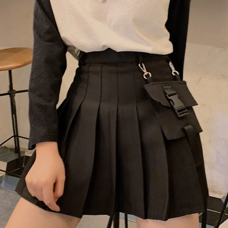 Qiu dong/Новинка года; одежда в японском стиле; шикарная плиссированная юбка с высокой талией для девочек; короткая юбка