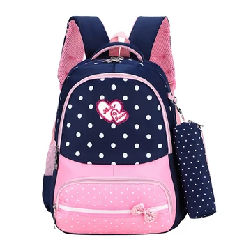 

Girls Gift Stationery Kids School Backpack Bookbag Cute Printed Books Nylon Pressure Relief With Bowknot Travel Rucksack Pencil