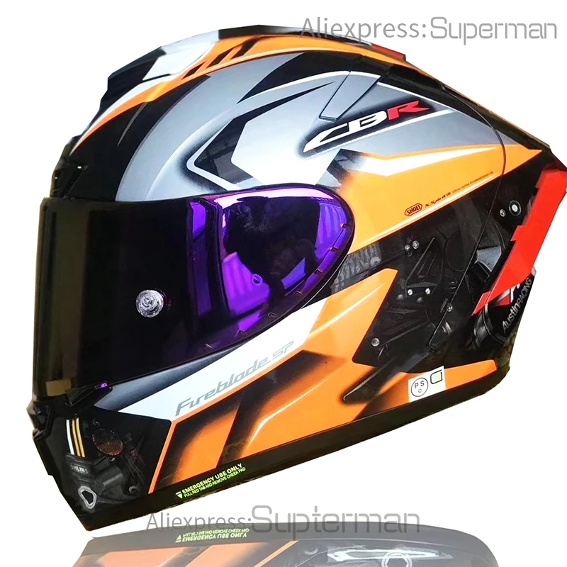 Casco de motocicleta de cara completa X14, naranja, hon, motor, para carreras de -