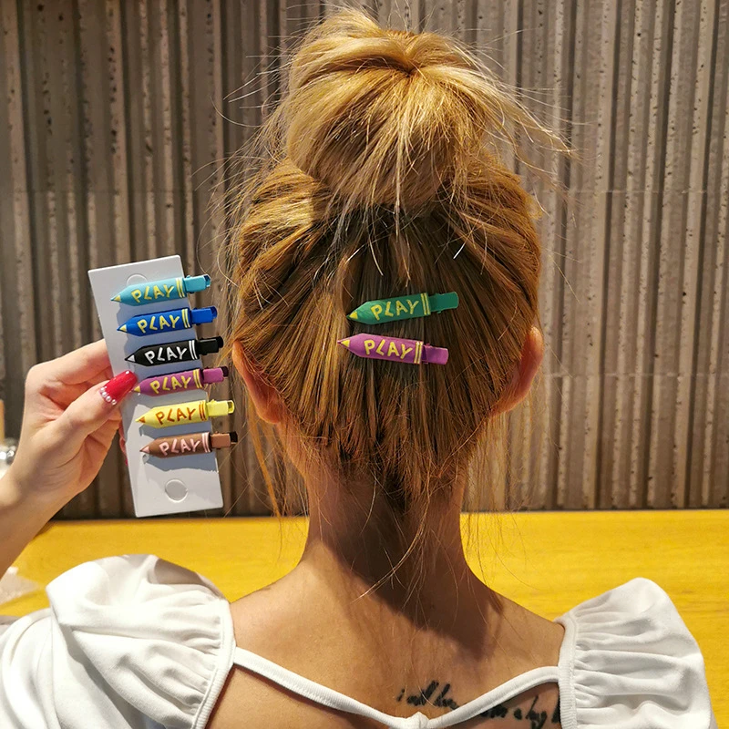 2pcs Cute Seamless Hair Clip for Women Pencil Design Baby Hair Accessories  Set Bangs Hairpin Duckbill Clip Makeup Hair Tools|Hair Clips & Pins| -  AliExpress
