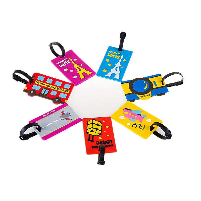 

Creative Silicone Tower Shape Cartoon Luggage Tag Baggage Boarding Tag Portable Label ID Address Holder Travel Accessories