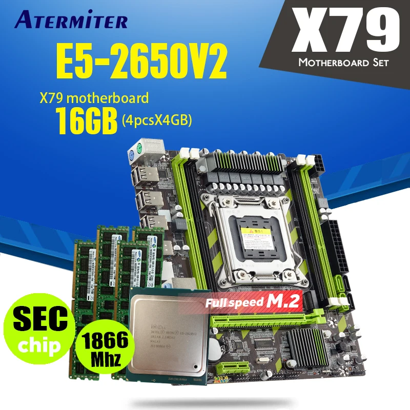 Xeon E5 2650 V2 SR1A8 CPU E5 2650 V2 X79 G X79 материнская плата LGA2011 combos 4 шт. * 4 Гб = 16 Гб Память DDR3 RAM PC3 14900R 1866 МГц|Материнские платы| | АлиЭкспресс