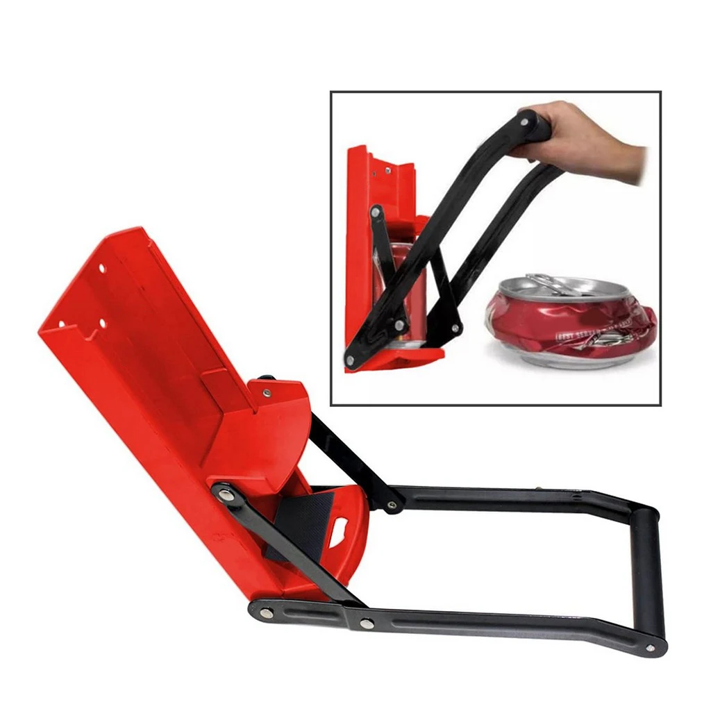 16 oz Kitchen Can Crusher/Smasher Crushes Cans Beer Cans Water Bottles Easy Use Red
