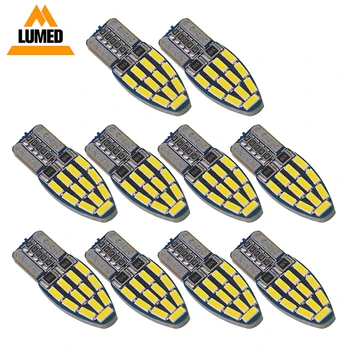 

10pcs T10 W5W 168 501 LED Car light Bulb 24 4014 Auto LED Turn Side License Plate Lights Marker Lamp DC 12V