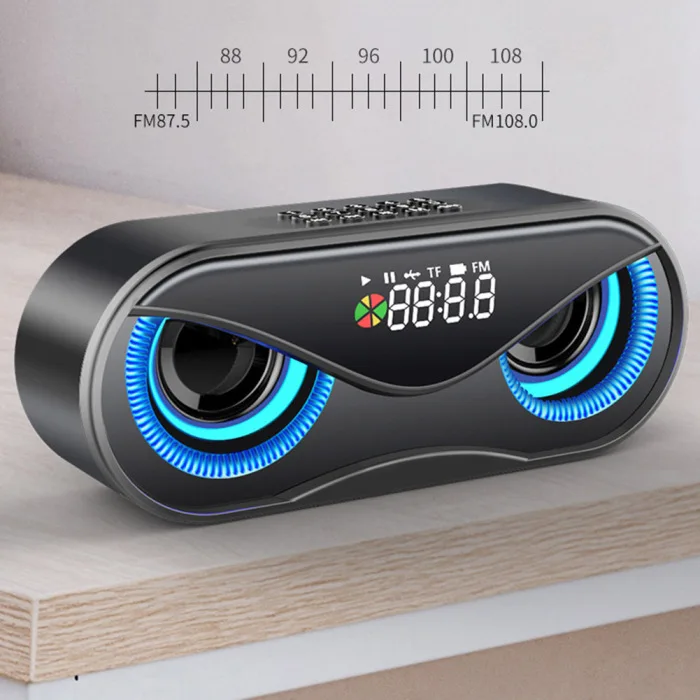Сова Bluetooth динамик двойной динамик Будильник Мини стерео динамик JR предложения