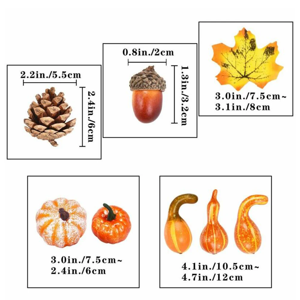 Осеннее украшение тыквы, реквизит для сбора урожая, искусственные листья тыквы для Хэллоуина, фестиваль урожая, искусственное украшение