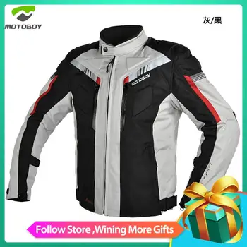 

MOTOBOY Summer Air Riding Touring Bike Motorcycle Jacket Waterproof Warm Liner CE Protectors for 4 Season