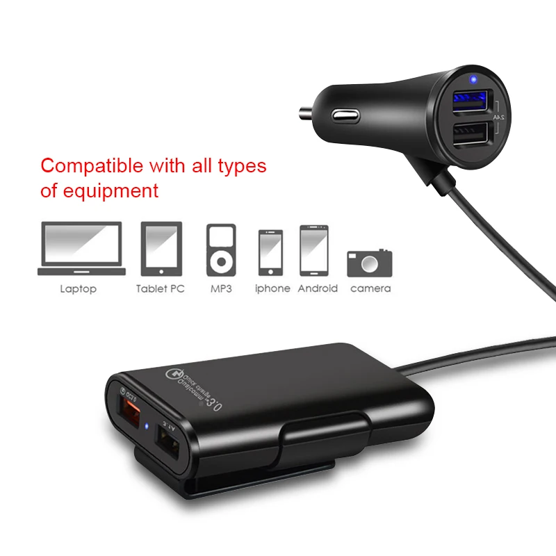 X157 быстрое зарядное устройство 4 порта USB Автомобильное зарядное устройство QC 3,0 быстрое зарядное устройство для мобильного телефона адаптер для путешествий автомобильные аксессуары для зарядки