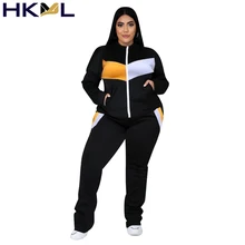 

Plus Size Women Two Piece Set 5XL Sweatsuit Long Sleeve Zipper Coat and Sweatpants Sport New Jogging Suit Tracksuit