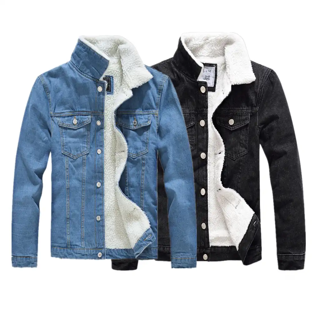 mens jean jacket sherpa