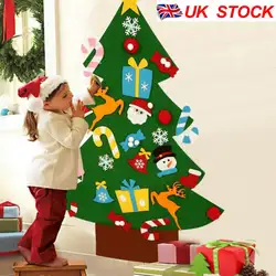 Семья DIY Войлок Рождественская елка декор с 26 шт красочные маленькие кулоны XmasGift