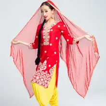 Leng Ha одежда для выступлений индийский сари женщина девушка красивая вышивка Йога танцевальный костюм Индия Топ