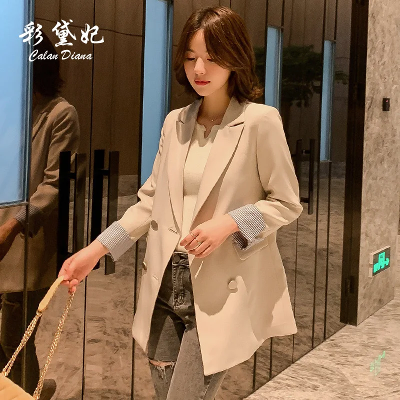 

2019 Autumn New Style Korean-style Online Celebrity French Hepburn Graceful Suit Loose-Fit Versatile Mid-length Small Suit Women