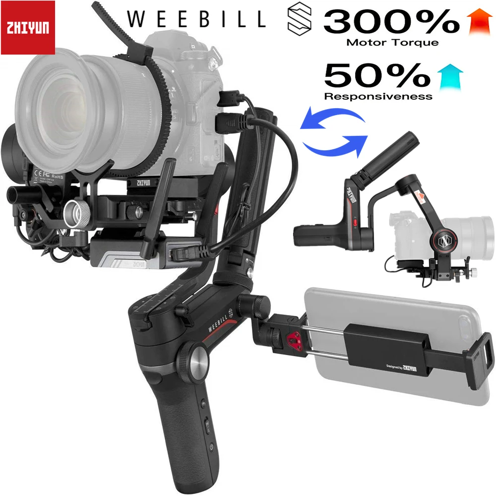 Zhiyun weebill s dslr cardan estabilizador para dslr & câmera sem espelho sony a7m3 a7iii a7r3 nikon z6 z7 panasonic gh5 gh5s canon
