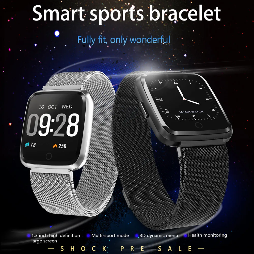 Smart Watch Y7 Smart Bracelet Wrist Watch Metal Heartrate Tracker Waterproof Ip67 Wristband Wearable Devices