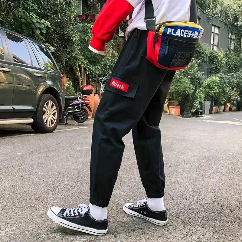 

Autumn Pants Men's Korean-style Trend Skinny Harem Pants Loose-Fit Versatile Casual Pants BOY'S Beam Leg Bib Overall Popular Bra
